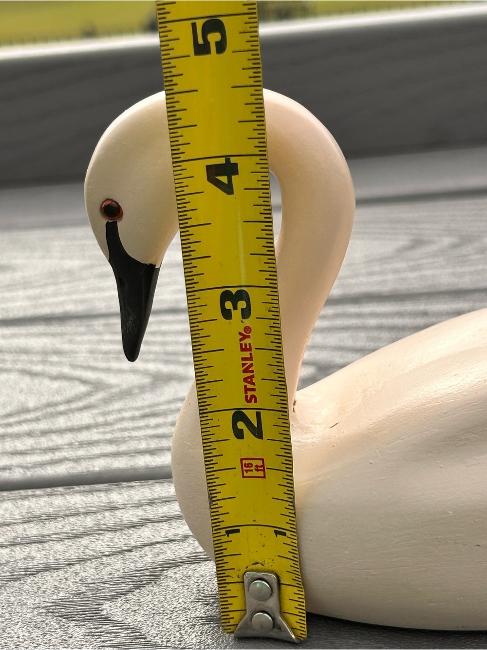 Vintage Wooden Swan Figurine Cream Bird Sculpture Decoy decor - Picture 7 of 8